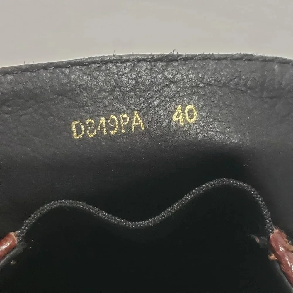 Womans Geox Respira Block Heel Brown Italian Patent Chunky Shoes Size 40 - Picture 7 of 8